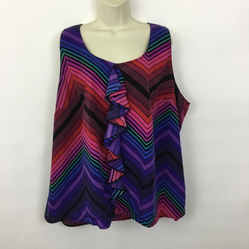Lane Bryant striped ruffle tank top plus size 26 CURRENTLY LISTED @ FINAL PRICE!